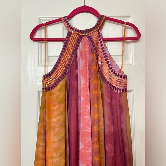 Zara Tie Dye Sequin Embellished Maxi Dress - Picture 7 of 16